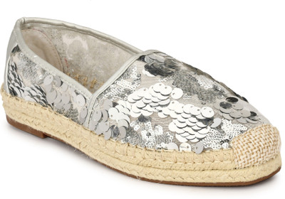 OLMIITE Smoki Espadrilles For Women(Silver