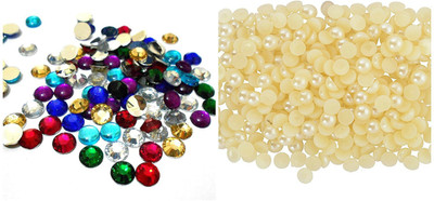 AM Combo of Round Shape Crystal Edged Multi Stones/Kundans and Pearl round half beads pastable for Jewellery Making/Decorating Crafts
AM Combo of Round Shape Crystal Edged Multi Stones/Kundans and Pearl round half beads pastable for Jewellery Making/Decorating Crafts