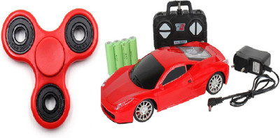 MN OVERSEAS Rechargeable RC Racing Car with Fidget Spinner(Red)