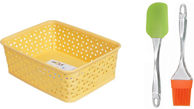 Fable Vegetable Organizer - Multipurpose Plastic Storage Bins - Rectangle and Yellow with brush and spatula, Korean Storage Basket(Pack of 1)
Fable Vegetable Organizer - Multipurpose Plastic Storage Bins - Rectangle and Yellow with brush and spatula, Korean Storage Basket(Pack of 1)