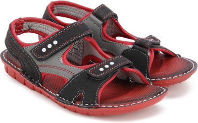 BUBBLEGUMMER Boys Velcro Sports Sandals(Black