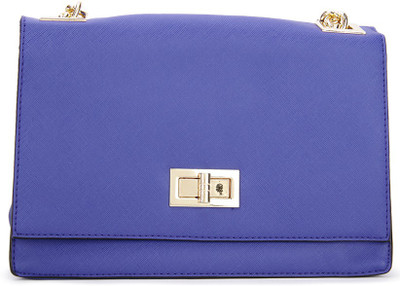 Call It Spring Women Casual Blue Genuine Leather Sling Bag