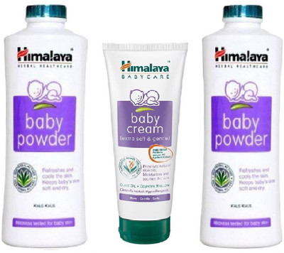 Himalaya Combo of Baby Cream 200 ml + Baby Powder 400 Gm * 2(White)