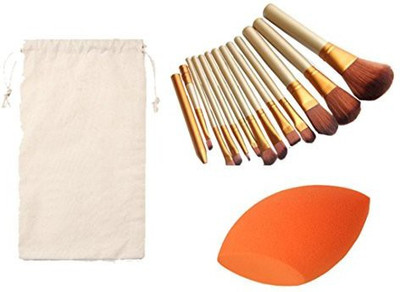 Ama(tm) Sponge Puff + 12pc Facial Foundation Cosmetic Makeup Brushes + String Makeup Bag Set Kits Tools(Pack of 1)
Ama(tm) Sponge Puff + 12pc Facial Foundation Cosmetic Makeup Brushes + String Makeup Bag Set Kits Tools(Pack of 1)