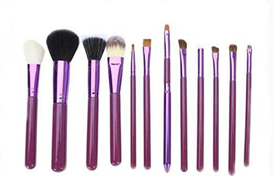 Black Temptation 12 Sets Convenient Makeup Brush Multi-function Makeup Brush(Pack of 12)