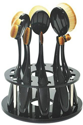 Alonea 10 Hole Oval Makeup Brush Holder Drying Rack Organizer Cosmetic Shelf Tool (b)(Pack of 10)