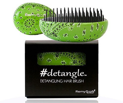 RemySoft Detangling Hair Brush - #detangle (Greendana) - Professional Compact Detangler for Adults and Kids