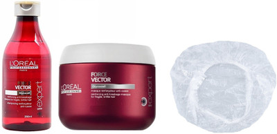 L'Oreal Paris Force Vector Set of 3 (Shampoo+Mask+Shower Cap)(Set of 2)