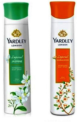 Yardley London Jasmine and Sandalwood Combo Pack 2 Deodorant Spray - For Women(150 ml, Pack of 2)
Yardley London Jasmine and Sandalwood Combo Pack 2 Deodorant Spray - For Women(150 ml, Pack of 2)