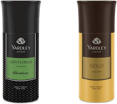 Yardley London Adventure And Gold Combo Pack 2 Deodorant Spray - For Men(150 ml, Pack of 2)
Yardley London Adventure And Gold Combo Pack 2 Deodorant Spray - For Men(150 ml, Pack of 2)