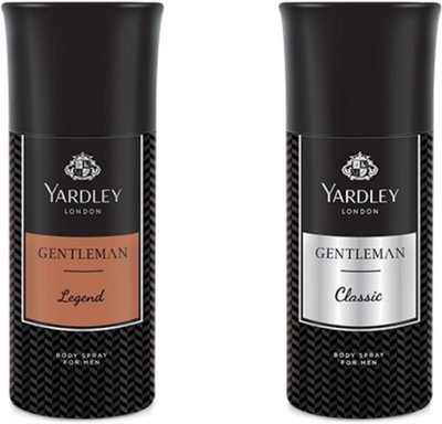 Yardley London Legend And Gentleman Combo Pack 2 Deodorant Spray - For Men(150 ml, Pack of 2)
Yardley London Legend And Gentleman Combo Pack 2 Deodorant Spray - For Men(150 ml, Pack of 2)