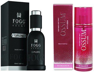 Fogg COMBO PACK OF OSSUM ROMANCE PERFUME 190 ml + FOGG EXPLORE PERFUME 50 ML Eau de Parfum - 10 ml(For Men & Women)
Fogg COMBO PACK OF OSSUM ROMANCE PERFUME 190 ml + FOGG EXPLORE PERFUME 50 ML Eau de Parfum - 10 ml(For Men & Women)