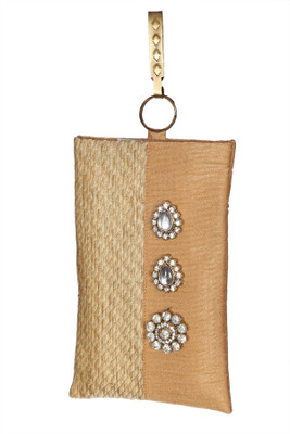 Mahadev Exports Diamond Hooked Mobile Pouch Gold 2 Mobile Pouch(Gold)
