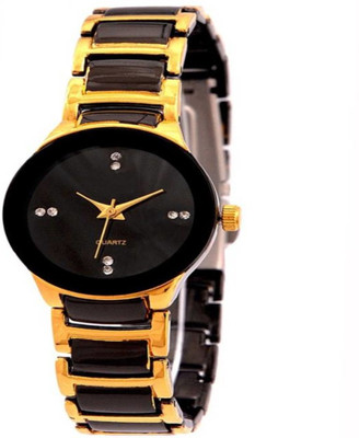 IIK Collection Black And Gold Casual Look Watch - For Women