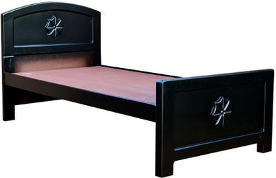 Zam Zam Furniture Simple Flower Solid Wood Single Bed(Finish Color - Walnut color)