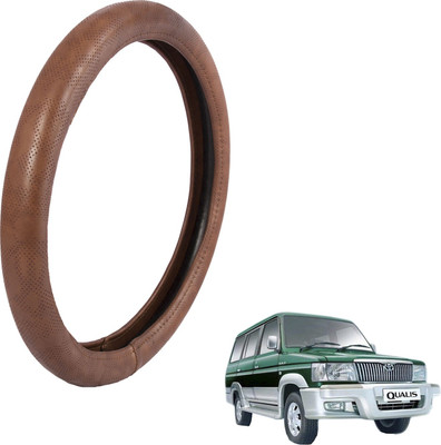 Autofy Steering Cover For Toyota Qualis(Brown, Leather)
