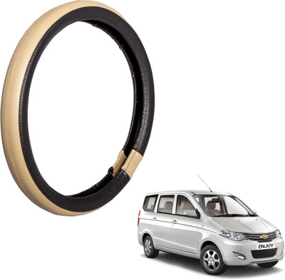 Autofy Steering Cover For Chevrolet Enjoy(Black, Leather)