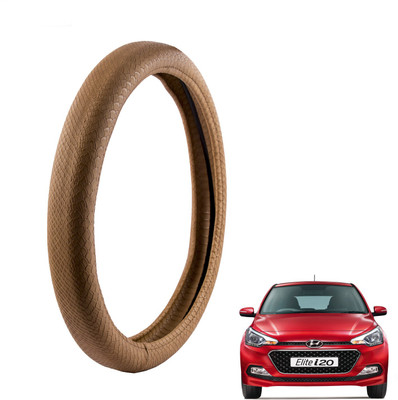 Autofy Steering Cover For Hyundai i20(Tan, Leather)