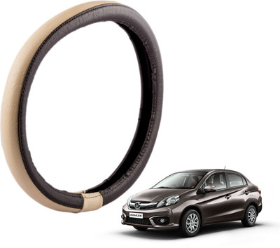 Autofy Steering Cover For Honda Amaze(Brown, Leather)