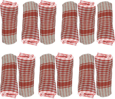 Elph Cotton 18*19 Wet and Dry Cotton Cleaning Cloth(Pack of 12)