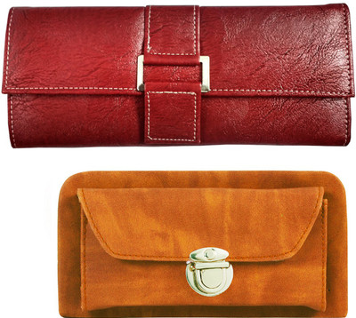 Lady bar Casual Red, Tan Clutch