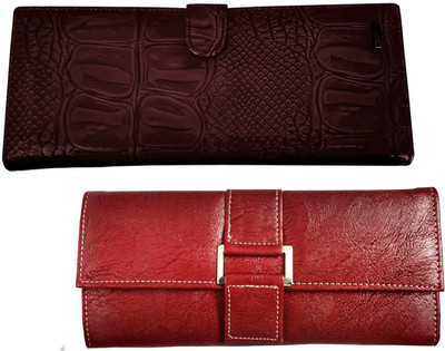 Lady bar Casual Brown, Red Clutch