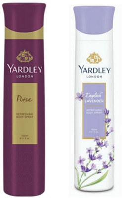 Yardley London Poise and English Lavender Combo Pack 2 Deodorant Spray - For Women(150 ml, Pack of 2)
Yardley London Poise and English Lavender Combo Pack 2 Deodorant Spray - For Women(150 ml, Pack of 2)