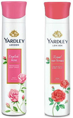 Yardley London English Rose and Red Rose Combo Pack 2 Deodorant Spray - For Women(150 ml, Pack of 2)
Yardley London English Rose and Red Rose Combo Pack 2 Deodorant Spray - For Women(150 ml, Pack of 2)