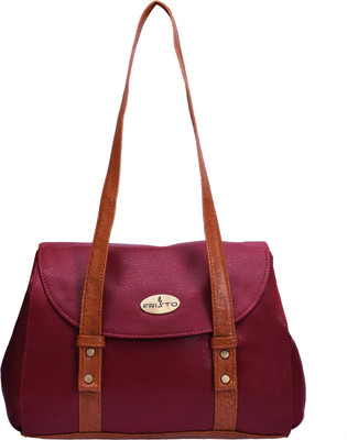 Fristo Shoulder Bag(Maroon, Tan)