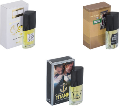 My Tunes Combo Silent Love-The Boss-Titanic Eau de Toilette - 60 ml(For Men & Women)
My Tunes Combo Silent Love-The Boss-Titanic Eau de Toilette - 60 ml(For Men & Women)