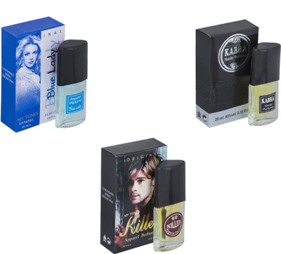My Tunes Combo Blue Lady-Kabra Black-Killer Eau de Toilette - 60 ml(For Men & Women)
My Tunes Combo Blue Lady-Kabra Black-Killer Eau de Toilette - 60 ml(For Men & Women)