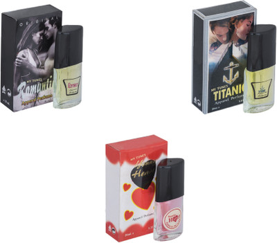 My Tunes Combo Romantic-Titanic-Younge heart Red Eau de Toilette - 60 ml(For Men & Women)
My Tunes Combo Romantic-Titanic-Younge heart Red Eau de Toilette - 60 ml(For Men & Women)