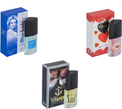 My Tunes Combo Blue Lady-Titanic-Younge Heart Red Eau de Toilette - 60 ml(For Men & Women)
My Tunes Combo Blue Lady-Titanic-Younge Heart Red Eau de Toilette - 60 ml(For Men & Women)