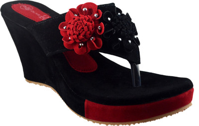 Olive Fashion Women Black Wedges