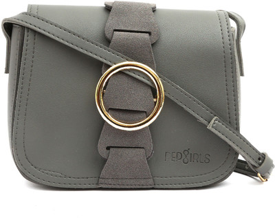 Pepgirls Girls Casual Grey Leatherette Sling Bag