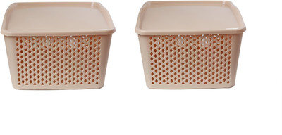 CSM CSM Set of 2 beige multipurpose baskets- Small Storage Basket(Pack of 2)