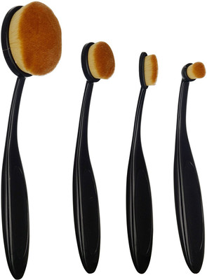 Puna Store 4 Piece Oval Brush Set - Black(Pack of 4)