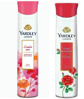 Yardley London Mist and Red Rose Combo Pack 2 Deodorant Spray - For Women(150 ml, Pack of 2)
Yardley London Mist and Red Rose Combo Pack 2 Deodorant Spray - For Women(150 ml, Pack of 2)