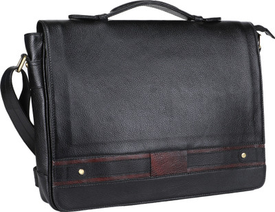 Bharat Leather Emporium 14 inch Expandable Laptop Messenger Bag(Brown)