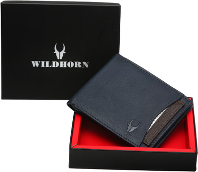 WildHorn Men Blue Genuine Leather Wallet(3 Card Slots)