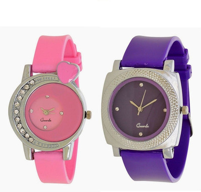 Miss Perfect Heart Diamond studded pink and Purple Square Pu Girl Watch Watch - For Women
Miss Perfect Heart Diamond studded pink and Purple Square Pu Girl Watch Watch - For Women