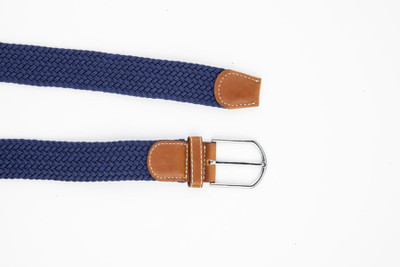 DAPPER HOMME Men & Women Casual Blue Fabric Belt, Navy