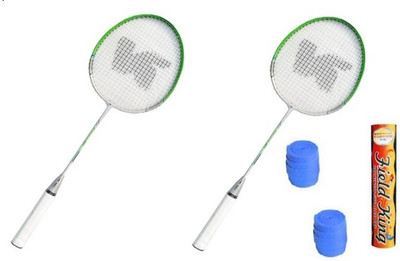 Nalky Pro- 9977 Badminton Racket with Fieldking Shuttlecock and Grip - Pack of 2 Green, White Strung Badminton Racquet(G5 - 3 Inches, 180 g)
Nalky Pro- 9977 Badminton Racket with Fieldking Shuttlecock and Grip - Pack of 2 Green, White Strung Badminton Racquet(G5 - 3 Inches, 180 g)