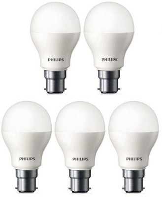 Philips 9 W Standard B22 LED Bulb(White, Pack of 5)