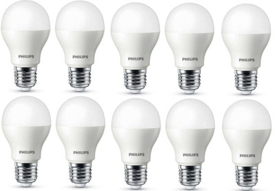Philips 7 W Standard E27 LED Bulb(White, Pack of 10)