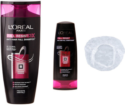 L'Oreal Paris Fall Resist 3x Anti-Hair Fall Set of 3 (Small Shampoo+Conditioner+Shower Cap)(Set of 3)
L'Oreal Paris Fall Resist 3x Anti-Hair Fall Set of 3 (Small Shampoo+Conditioner+Shower Cap)(Set of 3)