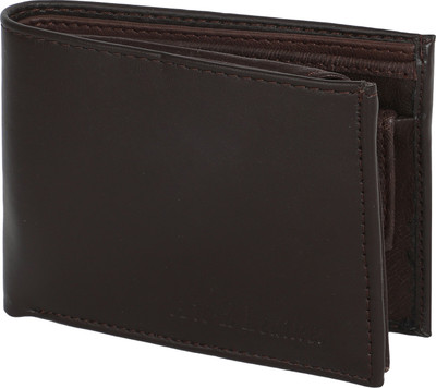 AMJ Men Brown Genuine Leather Wallet(3 Card Slots)
