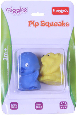 Funskool Funskool Pip Squeaks-DUCK & LION Bath Toy(Blue, Yellow)