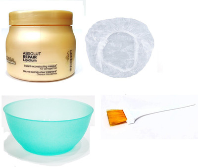 L'Oreal Paris Set of 4 (Absolut Repair Lipidium Hair Mask+Shower Cap+Mixing Bowl+Applicator Brush) 490g(Set of 4)
L'Oreal Paris Set of 4 (Absolut Repair Lipidium Hair Mask+Shower Cap+Mixing Bowl+Applicator Brush) 490g(Set of 4)