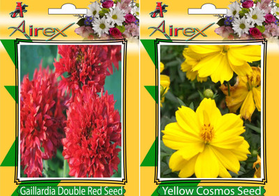 Airex Gaillardia Double Red, Yellow Cosmos Seed(15 per packet)